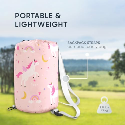 Wake In Cloud - Bolsa de Dormir para Niñas, Toddler, Ligera y Compacta para Camping en 3 Temporadas, Diseño de Unicornio Celestial miniatura 4