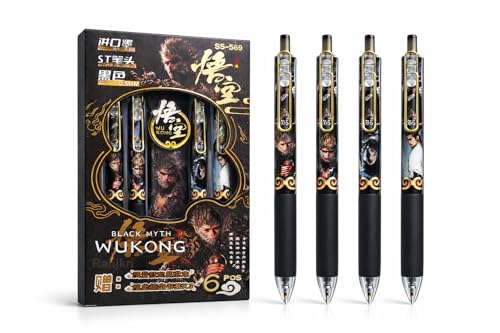 Image of Anime Gel Pen Set 4Pcs, Cute Cartoon Character Pens, 0.5mm Smooth Writing Black Or Blue Ink Pens, Kawaii Stationery Gift Set for Kids Girls Boys School Office Supplies