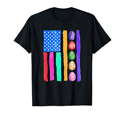 Easter Eggs American US Flag Vintage Cool Camiseta