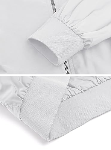 Magcomsen MCS9937D-160-WHITE-L Mens White Jacket Lightweight Windbreaker Jackets Casual Bomber Jacket Light Spring Jackets,M thumb #5