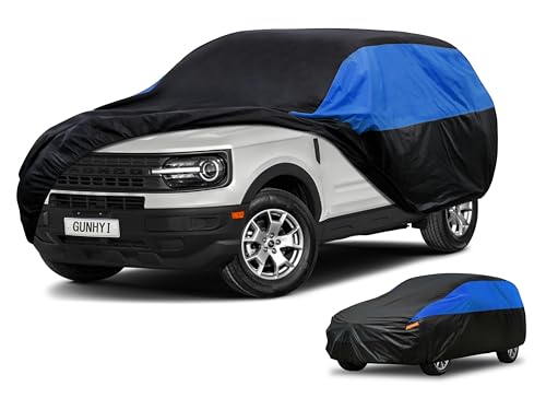 Image of GUNHYI Ford Car Cover Custom Fit Ford Bronco 4 Door 4dr Waterproof All Weather, Lightweight Full Exterior Cover for Automobiles Outdoor Sun UV Rain Dust Snow Wind Protection.
