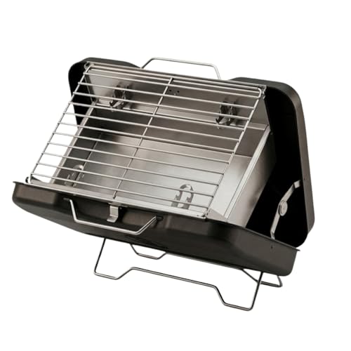 LITTLE BALANCE 3048 Nomad'Fire, Barbecue à charbon, BBQ portable, Barbecue de table, Ultra-compact & Pliable dans sa valise, Camping, Pique-Nique, Randonnée, Noir
