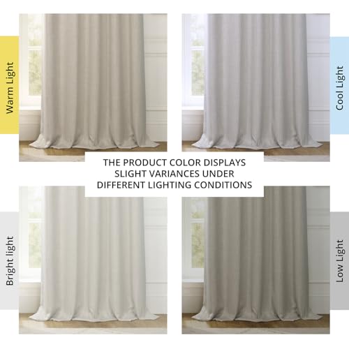 Image of HPD Half Price Drapes - Faux Linen Curtains for Living Room (2 Panels) - 50W X 96L - Textured Room Darkening Curtains for Bedroom 96 Inches Long - Drapes for Home Decor, Thatched Tan