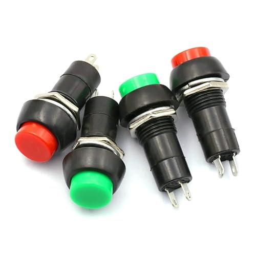 Interrupteur bouton plastique 12mm vert pour réparer un appareil en panne 3A - 3