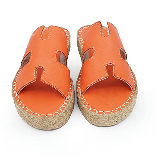 Sandales compensées orange Bonateks taille 38 pour femme