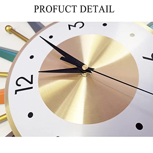 Vctrqov Modern Wall Clock Starburst Ball Clock Colorful Midcentury Home Kitchen Decor - Minimalist, Silent Sweep Hands, Quiet Quartz Movement, House Decorative Multicolor,22Inch #TOP3