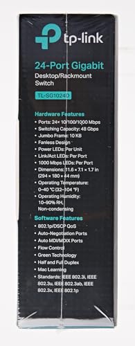 Switch Gigabit de mesa ou montável em rack de 24 portas