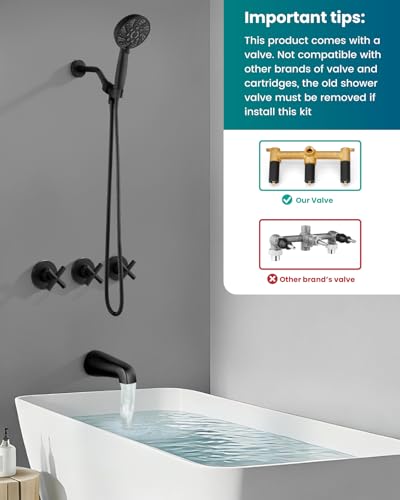 Robinet de douche avec bec de baignoire résolvant les baisses de pression - 3