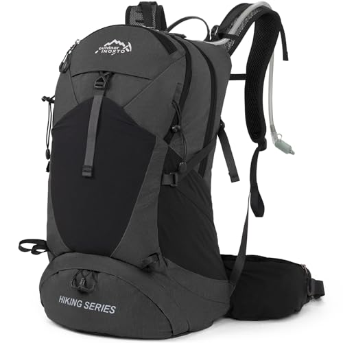 IX INOXTO Hiking Backpack, Waterproof Hiking Daypack with 3L Water Bladder and Rain Cover,