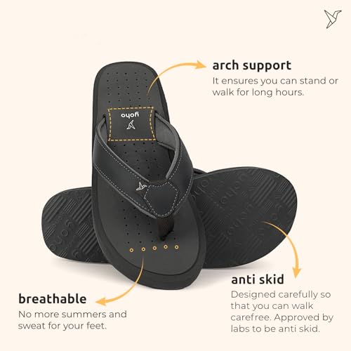 Image of YOHO ArchFlex orthopedic slippers for men | Arch support for pain relief | Soft, Anti-Skid, lightweight | comfortable padded straps flip flops for Everyday