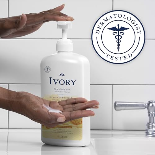 Image of Ivory Body Wash Gentle, Free of dyes, parabens, and phthalates, Honey Scent, 35 oz (Pack of 4)