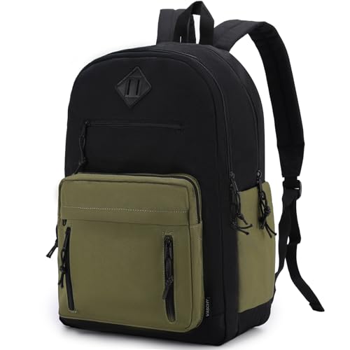 VASCHY School Backpack,Two Compartments Daypack Bookbag Schoolbag for High School Teen Boy Girls/College/Work/Men Bi-color