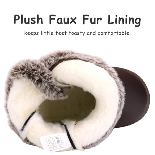 Image of Femizee Girls Boys Warm Winter Boots Kids Outdoor Snow Boots(Toddler /Little Kid)