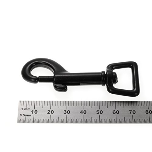 Ganzoo Karabiner-Haken mit Drehgelenk L: 87 mm, Bolzenkarabiner für Hunde-Leine, 2 Stück, Wirbelkarabiner, für Paracord 550 Hundehalsband, legierter Stahl, Schnapp-Karabiner Drehkopf, Farbe: Schwarz