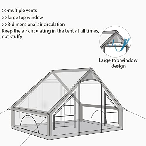 Carpa Inflable Grande Tipo Yurta Impermeable Camping 3-8 P miniatura 6