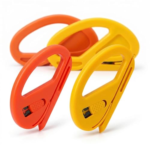 4 Pack Wrapping Paper Cutter Sliding Gift Wrap Cutter for Wraping Efficient Cutting Tool for Gift Wrapping Paper and Film for Christmas Birthday Orange and Yellow