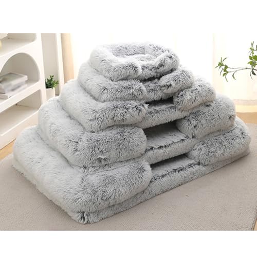 Fluffy Wolke Orthopädisches Hundebett, Hundekissen, für mittelgroße Hunde 2.5-40KG, wasserdichte Innenschicht, erhöhte Ränder, Abnehmbarer, waschbarer Bezug, rutschfest,Weinrot,S 40*35 CM(