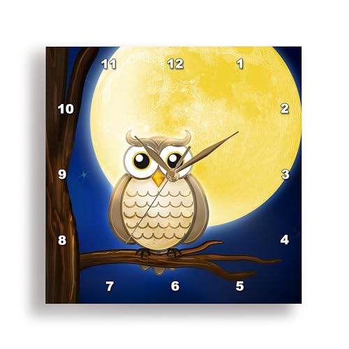 Reloj de pared silencioso 3D de búho sabio digital 13 pulgadas miniatura 1