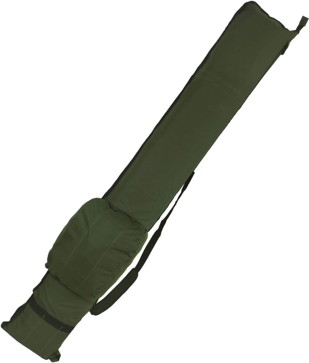 Traxis Complet Étui de Base 1,90m - 12FT - Sac de Rangement pour équipement de pêche avec 3 Cannes montées - Vert - Étui Carpe Protège et organise - Protection maximale et efficacité