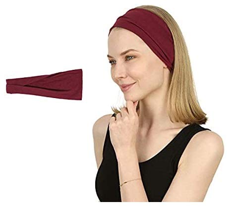 BISMAADH Cotton Lycra No-Slip Sweat-Wicking Headband for Exercise, Yoga, Running, Cardio and all sports activity, Maroon (B08P8SCD4Q) Amazon Price History, Amazon Price Tracker