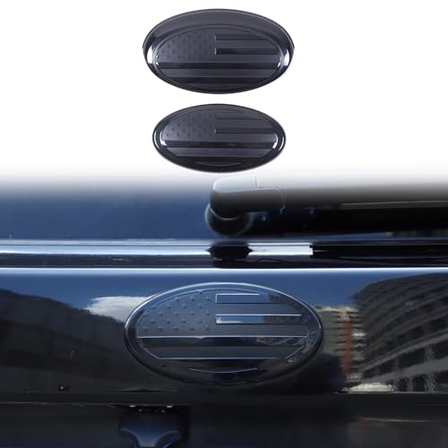 Image of Car Front Rear Emblems Trim Cover Compatible with Subaru Forester 2013-2018,ABS Car Front Rear Logo Trim Cover,Front Grille and Tailgate American Flag Decoration Emblems Accessories (2013-2018)
