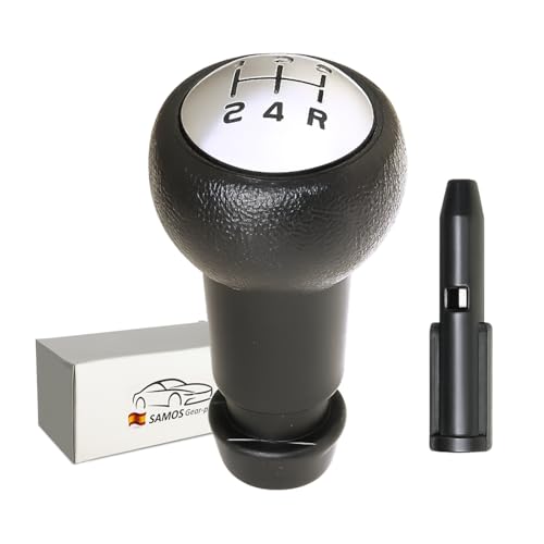 Samos® Pomo palanca de cambios 5 marchas velocidad de coche - Compatible con Peugeot 106 107 206 207 208 306 307 308 406 407 1007 3008 Partner Citroen Saxo Xsara Xantia Picasso Berlingo C1 C2 C3 C4 C5