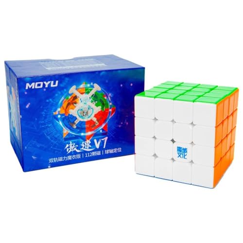 Image of MoYu AoSu 4x4 V7 Double-Track Magnetic Speed Cube (58mm) | Ball-Core & UV Coated Professional Puzzle | 112 Magnets for Ultimate Control & Smooth Turning