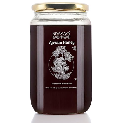 Image of NIYAMAYA Pure Ajwain Honey 1 Kg | Unprocessed Natural Raw honey No Sugar Added No Additives Or Preservatives