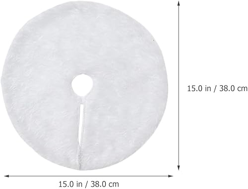 Miniatura 3 de Abaodam Mini falda de árbol de Navidad, tapete blanco de piel sintética, falda de árbol de Navidad, alfombras de árbol de vacaciones, adornos para