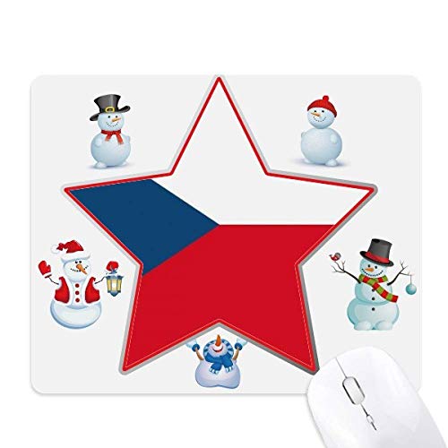 Tapis de souris drapeau République Tchèque pays europe bonhomme de neige