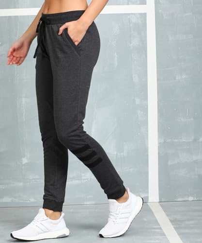 Image of Alan Jones Clothing Women's High Rise Solid Slim Fit Joggers Track Pant
