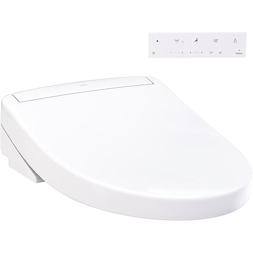 TOTO WASHLET S5 Electronic Bidet Toilet Seat with Instantaneous Water Heating, PREMIST and EWATER+ Wand Cleaning, Elongated, Cotton White - SW3446#01