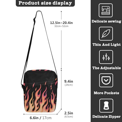 men's messenger bag men shoulder bag Woman Handbag Shoulder Strap Adjustable Strap for Outdoor Daily Outdoor Daily- Flowing Fire Orange Giraffe3