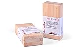 Tamaño de los ladrillos de yoga: 23 cm de largo x 12 cm de ancho x 6,5 cm de grosor. Madera maciza de abeto Peso neto: 750 g +/- 10 %