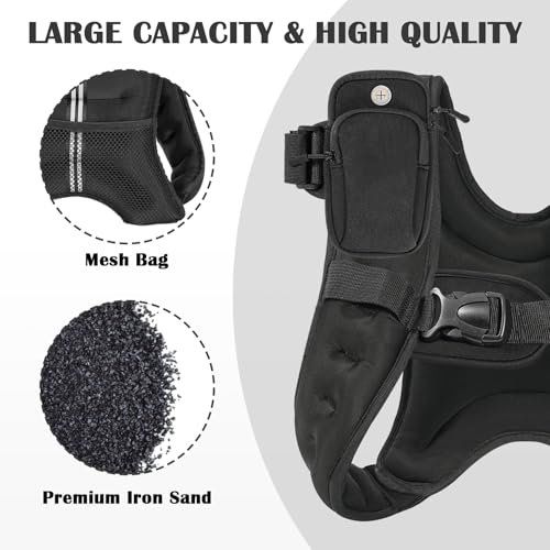 VBSD Weighted Vest for Women Men, 12lb Weight Vest with Reflective Stripe, Body Weight Vests Adjustable for Strength Training, Running, Walking, Workout, Jogging, Fitness