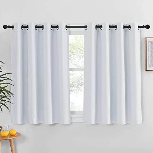 NICETOWN Room Darkening Curtain for Living Room - Window Treatment Thermal Insulated Grommet Room Darkening Panel/Drape for Bedroom (1 Panel, 52 by 45, Greyish White)