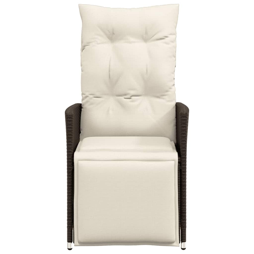 Sedie da pranzo da giardino, poltrona da giardino con cuscino, set da 2 pezzi, regolabile in poli rattan, sedia da giardino, sedia da sala da pranzo, sedia da balcone, mobili da giardino per