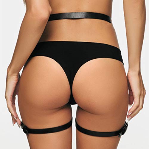 Bodiy Punk Leather Thigh Harness Black Rave Waist Belts Leg Garter Belts Body Chain Jewelry For Women And Girls #TOP3