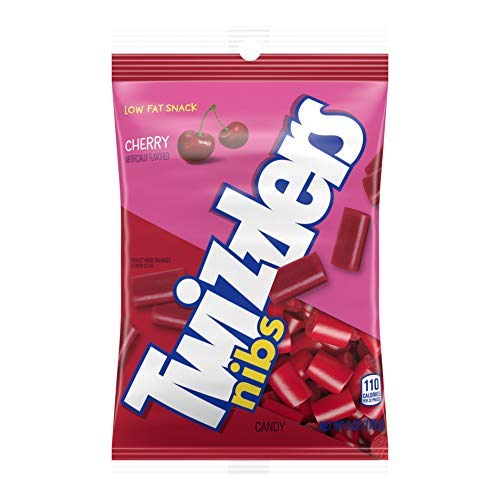 Cherry Licorice Nibs – Soft Bite-Sized Candy Pieces, Low Fat Snack, 6 oz Bag (Pack of 6, Cherry)