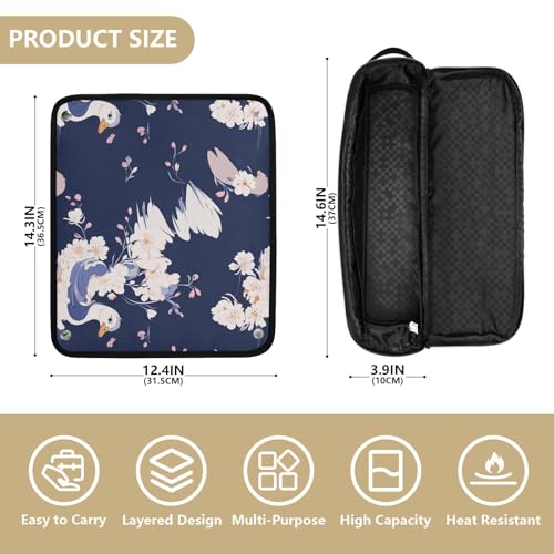 Estuche 2 en 1 para plancha y rizador de cabello azul marino miniatura 4