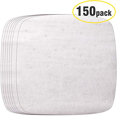 8.5 inch Air Fryer Parchment Papers,Pack of 150, Square Perforated Parchment Liner Bamboo