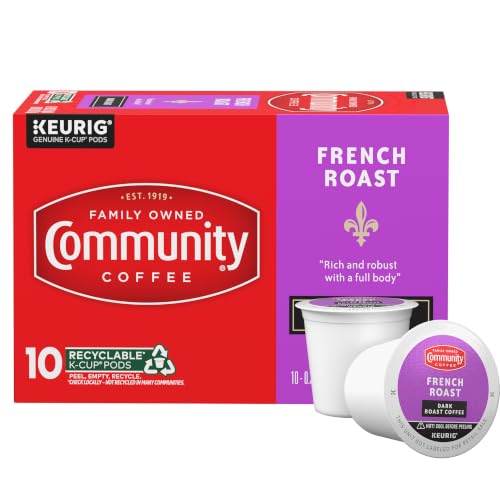 Image of Community Coffee French Roast K-Cups, Extra Dark Roast, 10 Count (Pack of 1)