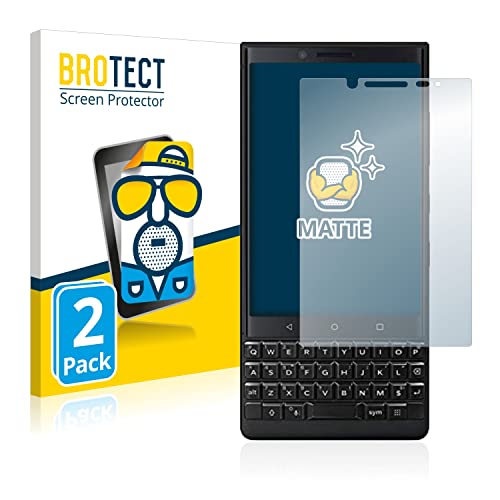 BROTECT Entspiegelungs-Schutzfolie für BlackBerry Key2 (Dual Sim) (2 Stück) Matte Bildschirmschutz-Folie, Anti-Reflex, Anti-Fingerprint