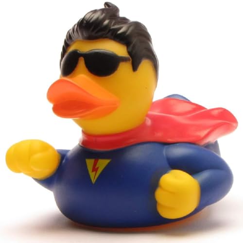 Superman Paperelle di gomma | Anatra di gomma | Paperella da Bagno | Duckshop | Rubber Duck | Gioco per il bagnetto | L: 8.5 cm