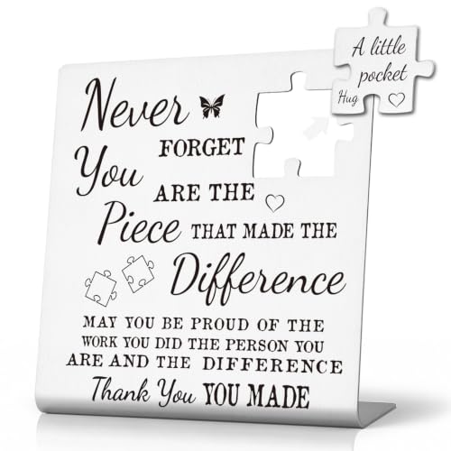 Puzzle Piece Desk Plaque, Retirement Gift for Retiree, Coworker, WLK86