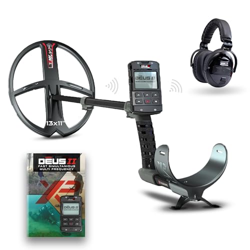 XP Metal Detectors Deus II RC - 13x11'' FMF Coil with WSAII-XL Wireless Headphones Bundle - Waterproof & multifrequency with Remote Control & S-Telescopic Stem (DEUS2-34FMFRCEA + WSAII-XL)