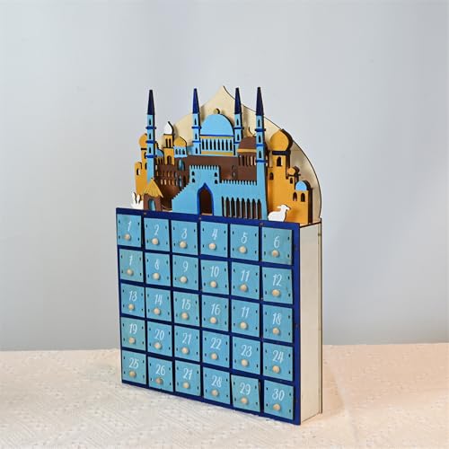 Calendario Ramadán de madera para decorar celebraciones islámicas 4