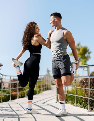 Image of Airacker Athletic Socks Sport Running Calf Socks Performance Cushioned Breathable Crew Socks for Men Women(6 Pairs)
