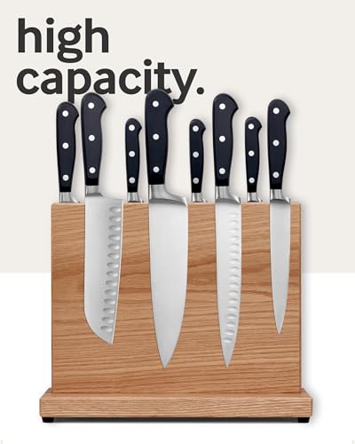 LARHN Magnetic Knife Block for up to 23cm (9″) Knives - Powerful Double-Sided Wooden Magnetic Knife Holder for Easy-Access Kitchen Knife Storage - Supplied Without Knives - Image 6