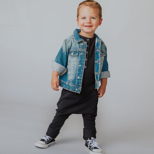 Rags Kids Romper (Unisex) - Essentials Short Sleeve or Long Sleeve Henley Romper3